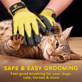 Pet Grooming and Bathing Gloves Effective Pet Hair Remover for Cats Dogs Horses Long Short Fur Deshedding Gloves for Pets