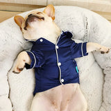 Luxury Pet Dog Pajamas Soft Silk French Bulldog Pajamas Pet Coat Clothing For Small Dogs Shih Tzu Puppy Cat Clothes XS-XXL