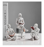 Home desk top bookshelf decoration reading woman resin crafts small ornaments