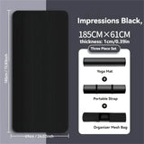 1 thick non-slip black yoga mat - durable NBR rubber, perfect for home fitness training and workouts