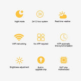 Small Portable Smart Wifi Weather Station Weather Temperature Humidity Time Alarm Clock LED Screen Display Desktop Decoration