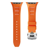 Rubber Strap for Apple Watch Ultra 2 49mm Band Series 9 8 7 45mm Silicone Butterfly Clasp Bracelet for iWatch se 6 5 4 42 44mm