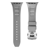 Rubber Strap for Apple Watch Ultra 2 49mm Band Series 9 8 7 45mm Silicone Butterfly Clasp Bracelet for iWatch se 6 5 4 42 44mm