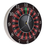 Poker Roulette Silent Non Ticking Wall Clock Las Vegas Game Room Wall Art Decor Timepiece Clock Watch Gambling Casino Gift