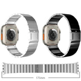 New Upgrade Magnetic Buckle Link For Apple Watch Ultra 2 49mm Band 9 8 7 45mm 44mm Adjustable Stainless Steel Bracelet 42 Strap
