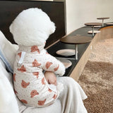 Waterproof Cotton Jacket with Bear Print, Warm Winter Coat, Four-Legged Dog Clothes, Chihuahua, Poodle, Bichon Puppy Accessories