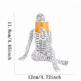 Home desk top bookshelf decoration reading woman resin crafts small ornaments
