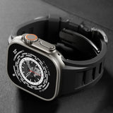 Rubber Strap for Apple Watch Ultra 2 49mm Band Series 9 8 7 45mm Silicone Butterfly Clasp Bracelet for iWatch se 6 5 4 42 44mm