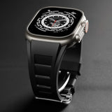 Rubber Strap for Apple Watch Ultra 2 49mm Band Series 9 8 7 45mm Silicone Butterfly Clasp Bracelet for iWatch se 6 5 4 42 44mm