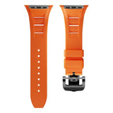 Rubber Strap for Apple Watch Ultra 2 49mm Band Series 9 8 7 45mm Silicone Butterfly Clasp Bracelet for iWatch se 6 5 4 42 44mm